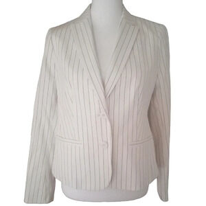 Talbots Pinstripe Minimalist Single Breasted Blazer Size 4 NWT Office Workwear